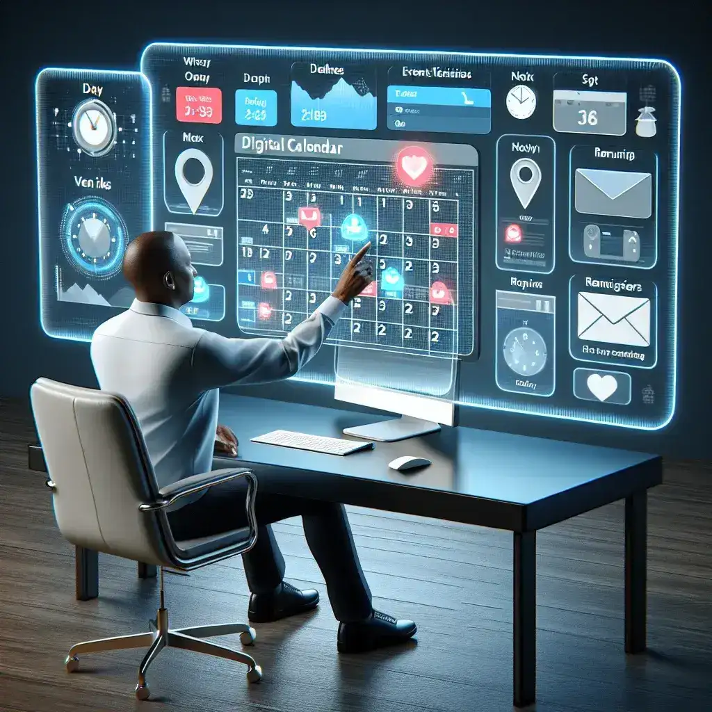 "Ilustrasi penggunaan kalender digital di perangkat smartphone, menunjukkan fitur reminder dan pengaturan jadwal, untuk mendukung artikel 'Cara Menggunakan Kalender Digital Secara Maksimal'."