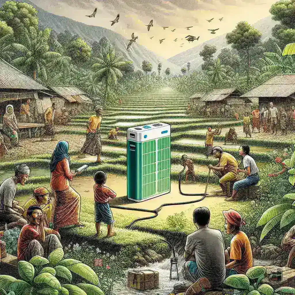 "Portable battery innovation by Startup Energi Indonesia designed for remote areas, showcasing eco-friendly technology and sustainable energy solutions."